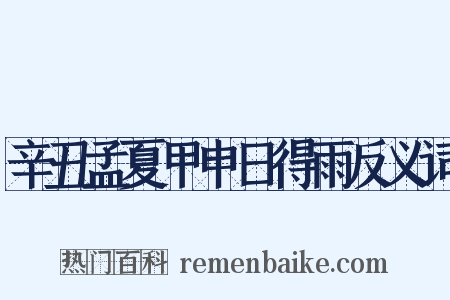 辛丑孟夏甲申日得雨反义词是什么意思的图片